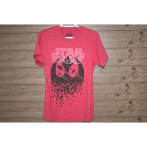 Men's Red Star Wars Tee with X-wings size Small